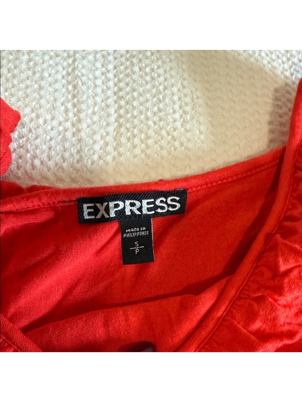 Express Women’s Orange High Low Dress with Beige Waistband- Size S - Picture 2 of 3